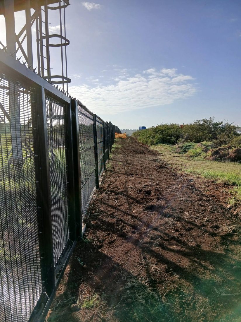Spike-topped Clearview security fence at the Hartenbos wastewater treatment works
